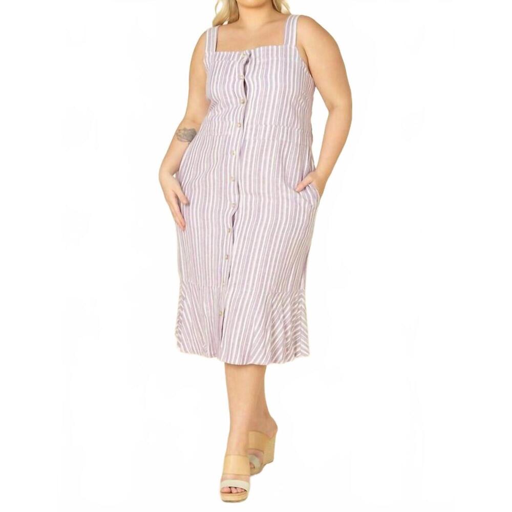NEW KAREN T DESIGN allure escape dress in lavender stripe